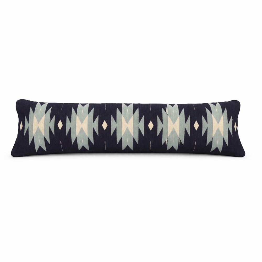 The Citizenry Nizado 48” Lumbar Pillow Indigo Wool 12x48